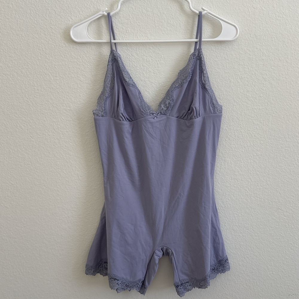 SKIMS Lavender Lace Trim Onesie